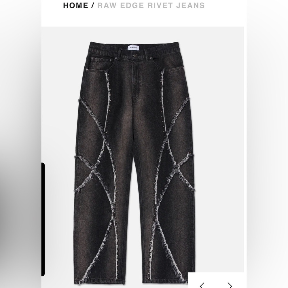 Raw Edge Rivet Black Jeans